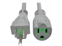 Tripp Lite 2ft Hospital Medical Power Extension Cord 5-15P 5-15R 13A Gray 2'