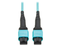 Eaton Tripp Lite Series 100G Multimode 50/125 OM4 Fiber Optic Cable 12F MPO/MPO-PC F/F Type-B Polarity OFNP Aqua 3M TAA
