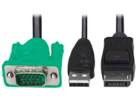 Eaton Tripp Lite Series VGA to DisplayPort and USB-A Adapter Cable Kit for Tripp Lite B020-U and B022-U KVM, 6 ft. (1.8m)