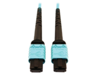 Eaton Tripp Lite Series 400G Multimode 50/125 OM4 Plenum-Rated Fiber Optic Cable, 24F MTP/MPO-PC (F/F), Aqua, 10 m