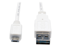 Tripp Lite 3ft USB 2.0 High Speed Cable Reversible A to 5Pin Micro B M/M White 3'