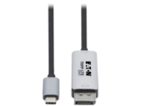 Tripp Lite USB C to DisplayPort Adapter Cable (M/M), 8K UHD, DisplayPort 1.4, Black/Silver, 6 ft.