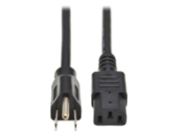 Tripp Lite 1ft Computer Power Cord Cable 5-15P to C13 10A 18AWG 1'