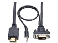 Eaton Tripp Lite Series HDMI to VGA + Audio Active Adapter Cable (HDMI to Low-Profile HD15 + 3.5 mm M/M), 3 ft. (0.9 m)