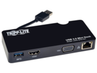 Tripp Lite USB 3.0 HDMI VGA Mini Dock Station Gigabit Ethernet HD15 RJ45