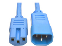 Tripp Lite 3ft Heavy Duty Power Extension Cord 15A 14 AWG C14 C15 Blue 3'