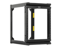 Eaton Tripp Lite Series SmartRack 12U Wall-Mount 2-Post Open Frame Rack, Hinged Front, Heavy Duty