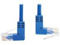 Eaton Tripp Lite Series Up/Down-Angle Cat6 Gigabit Molded Slim UTP Ethernet Cable (RJ45 Up-Angle M to RJ45 Down-Angle M), Blue, 10 ft.