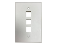 Eaton Tripp Lite Series 3-Port Single-Gang Keystone Wall Plate, Antibacterial, Ivory Matte, TAA