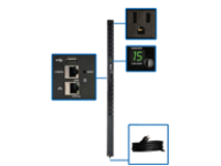 Tripp Lite 1.4kW Single-Phase Switched PDU with LX Platform Interface, 120V Outlets (16 5-15R), 10 ft. Cord w/5-15P, 0U, TAA