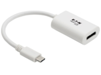 Tripp Lite USB C to DisplayPort Adapter Converter 4K White USB Type C to DP, USB-C Thunderbolt 3 Compatible