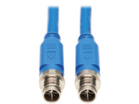Eaton Tripp Lite Series M12 X-Code Cat6a 10G F/UTP CMR-LP Shielded Ethernet Cable (M/M), IP68, PoE, Blue, 2 m (6.6 ft.)