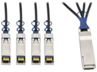 Tripp Lite 40GbE QSFP+ to 10GbE SFP+ Passive Copper Breakout Cable QSFP-4SFP10G Compatible 3M 10'