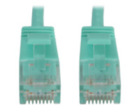 Eaton Tripp Lite Series Cat6a 10G Snagless Molded Slim UTP Ethernet Cable (RJ45 M/M), PoE, Aqua, 6 in. (15 cm)