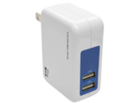 Tripp Lite Dual Port USB Tablet Phone Wall Travel Charger 5V / 1.0/2.4A