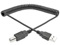 Tripp Lite 10ft Hi-Speed USB 2.0 to USB B Cable Coiled USB A-B M/M 10'