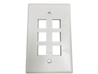 Eaton Tripp Lite Series 6-Port Single-Gang Keystone Wall Plate, Antibacterial, Ivory Matte, TAA