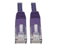 Tripp Lite Premium Cat5/Cat5e/Cat6 Gigabit Molded Patch Cable, 24 AWG, 550 MHz/1 Gbps (RJ45 M/M), Purple, 15 ft.