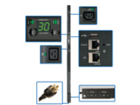 Tripp Lite 5/5.8kW Single-Phase Switched PDU, Outlet Monitoring, 208/240V Outlets (20 C13 & 4 C19), 0U, LX Platform Interface, TAA