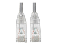 Tripp Lite Cat6 Gigabit Snagless Molded Slim UTP Patch Cable RJ45 Gray 8in