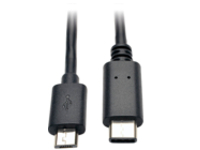 Tripp Lite 6ft USB 2.0 Hi-Speed Cable Micro-B Male to USB Type-C USB-C Male 6'