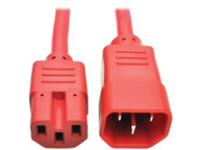 Tripp Lite 2ft Heavy Duty Power Extension Cord 15A 14 AWG C14 C15 Red 2'