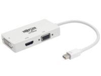Tripp Lite Keyspan Mini DisplayPort to VGA/DVI/HDMI All-in-One Converter Adapter, Thunderbolt 1/2, 1080p, White mDP to VGA DVI HDMI