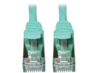 Eaton Tripp Lite Series Cat6a 10G Snagless Shielded Slim STP Ethernet Cable (RJ45 M/M), PoE, Aqua, 25 ft. (7.6 m)