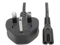 Eaton Tripp Lite Series Standard U.K. Computer Power Cord, 2.5A (C7 to BS 1363 U.K. Plug), 6 ft. (1.8 m)