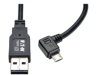 Tripp Lite 3ft USB Charging Cable Reversible A to Right Angle 5Pin Micro B 3'