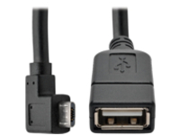 Tripp Lite 6" Micro USB-B to USB OTG Adapter Cable Right Angle White M/F