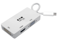 Eaton Tripp Lite Series USB C Multiport Adapter M/3xF 4K60Hz HDMI 1080p VGA + DVI Ports White