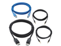 Eaton Tripp Lite Series DisplayPort KVM Cable Kit for Tripp Lite B005-DPUA2-K and B005-DPUA4 KVM, 4K DP, USB 3.1, 3.5 mm, 6 ft.