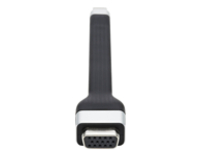 Eaton Tripp Lite Series USB-C to VGA Flat Adapter Cable (M/F), 1080p 60 Hz, Thunderbolt 3 Compatible, Black, 5 in. (12.7 cm)