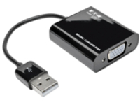Tripp Lite USB 2.0 to VGA Dual Multi-Monitor External Video Graphics Card Adapter w/Built-In USB Cable 1080p 60 Hz