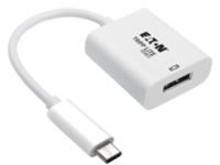 Eaton Tripp Lite Series USB-C to DisplayPort Adapter Cable (M/F) with Equalizer, 8K UHD, HDR, DP 1.4, White, 6 in. (15.24 cm)
