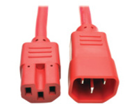 Tripp Lite 3ft Heavy Duty Power Extension Cord 15A 14 AWG C14 C15 Red 3'