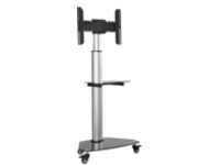 Eaton Tripp Lite Series Premier Rolling TV Cart for 37" to 70" Displays, Black Glass Base and Shelf, Locking Casters