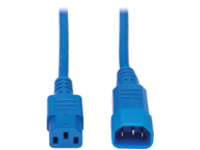 Tripp Lite 2ft Computer Power Extension Cord 10A 18 AWG C14 to C13 Blue 2'