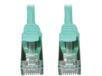 Eaton Tripp Lite Series Cat6a 10G Snagless Shielded Slim STP Ethernet Cable (RJ45 M/M), PoE, Aqua, 5 ft. (1.5 m)