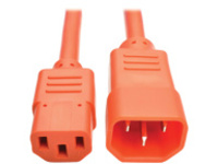 Tripp Lite 2ft Computer Power Extension Cord 10A 18 AWG C14 C13 Orange 2'
