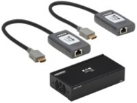 Eaton Tripp Lite Series HDMI over Cat6 Extender Kit, Splitter/2x Pigtail Receivers 2-Port- 4K 60 Hz, HDR, 4:4:4, PoC, 230 ft. (70.1 m), TAA