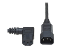 Tripp Lite 2ft Computer Cord Extension Cable C14 to Left Angle C13 10A 18AWG 2&#x27;