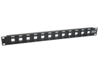 Tripp Lite 12-Port 1U Rack-Mount Unshielded Blank Keystone/Multimedia Patch Panel, RJ45 Ethernet, USB, HDMI, Cat5e/6