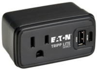 Eaton Tripp Lite Series Power It! Travel Charger and Power Strip 1-Outlet 5-15R USB-C and USB-A Ports 32W PD Charging Direct Plug-In Black