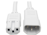 Tripp Lite 2ft Heavy Duty Power Extension Cord 15A 14 AWG C14 C15 White 2'