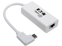 Tripp Lite USB C to Gigabit Adapter Converter USB 3.1 Gen 1 Right-Angle White 6in USB Type C to Ethernet Network Adapter
