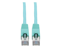 Tripp Lite Cat6a 10G-Certified Snagless Shielded STP Network Patch Cable (RJ45 M/M), PoE, Aqua, 25 ft.