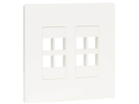 Eaton Tripp Lite Series 8-Port Double-Gang Universal Keystone Wall Plate, Cat5e/6/6a, USB, HDMI, DisplayPort, White, TAA