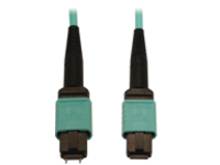 Eaton Tripp Lite Series 40/100/400G Multimode 50/125 OM3 Fiber Optic Cable (12F MTP/MPO-PC M/F), LSZH, Aqua, 10 m (32.8 ft.)